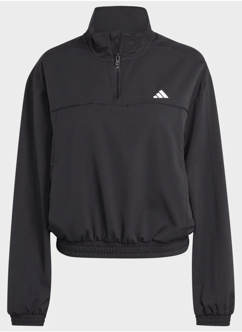 اديداس سُترة رياضية AEROREADY Train Essentials Woven Quarter-Zip