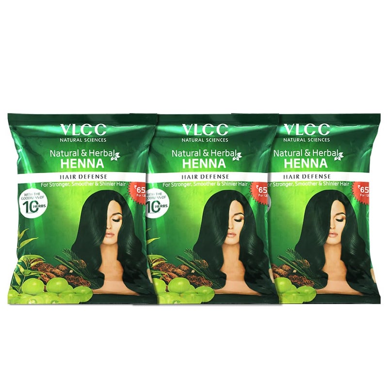 VLCC Henna Hair Color Powder  Herbal Hair Dye for Gray Coverage  Root TouchUp  Provides Stronger Smoother  Shinier Hair  No Ammonia No Chemicals  423 Oz Pack of 3