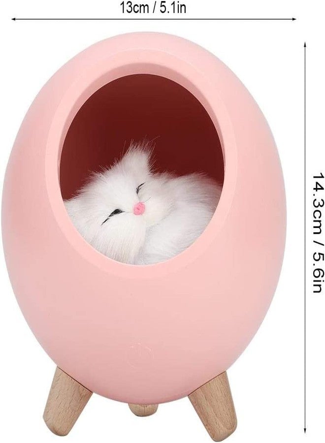 Ostin مصباح ليلي للأطفال على شكل قطة من أوستين، بخاصية التعتيم التدريجي والتحكم باللمس، مصباح جو لطيف على شكل منزل حيوان أليف صغير، مصباح نوم لغرفة النوم والطاولة وغرفة الأطفال، هدية للأطفال (وردي) - Image 4