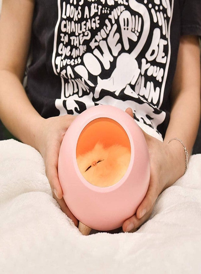 Ostin مصباح ليلي للأطفال على شكل قطة من أوستين، بخاصية التعتيم التدريجي والتحكم باللمس، مصباح جو لطيف على شكل منزل حيوان أليف صغير، مصباح نوم لغرفة النوم والطاولة وغرفة الأطفال، هدية للأطفال (وردي) - Image 5