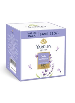 Yardley Yardley London English Lavender Luxury Soap Daily Bathing Soap For Women Luxury Soap With Creamy Lather 90% Naturally Derived 100g Each (Pack of 3)  - Image 1