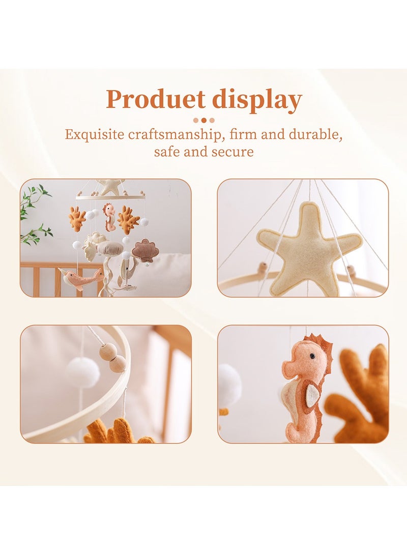 general Ocean animal baby crib bell handmade whale seahorse wind chime soothing rattle for babies to help them sleep and stimulate exploration - Image 2
