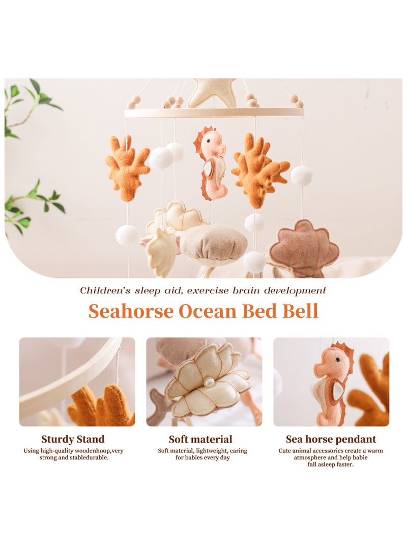 general Ocean animal baby crib bell handmade whale seahorse wind chime soothing rattle for babies to help them sleep and stimulate exploration - Image 3
