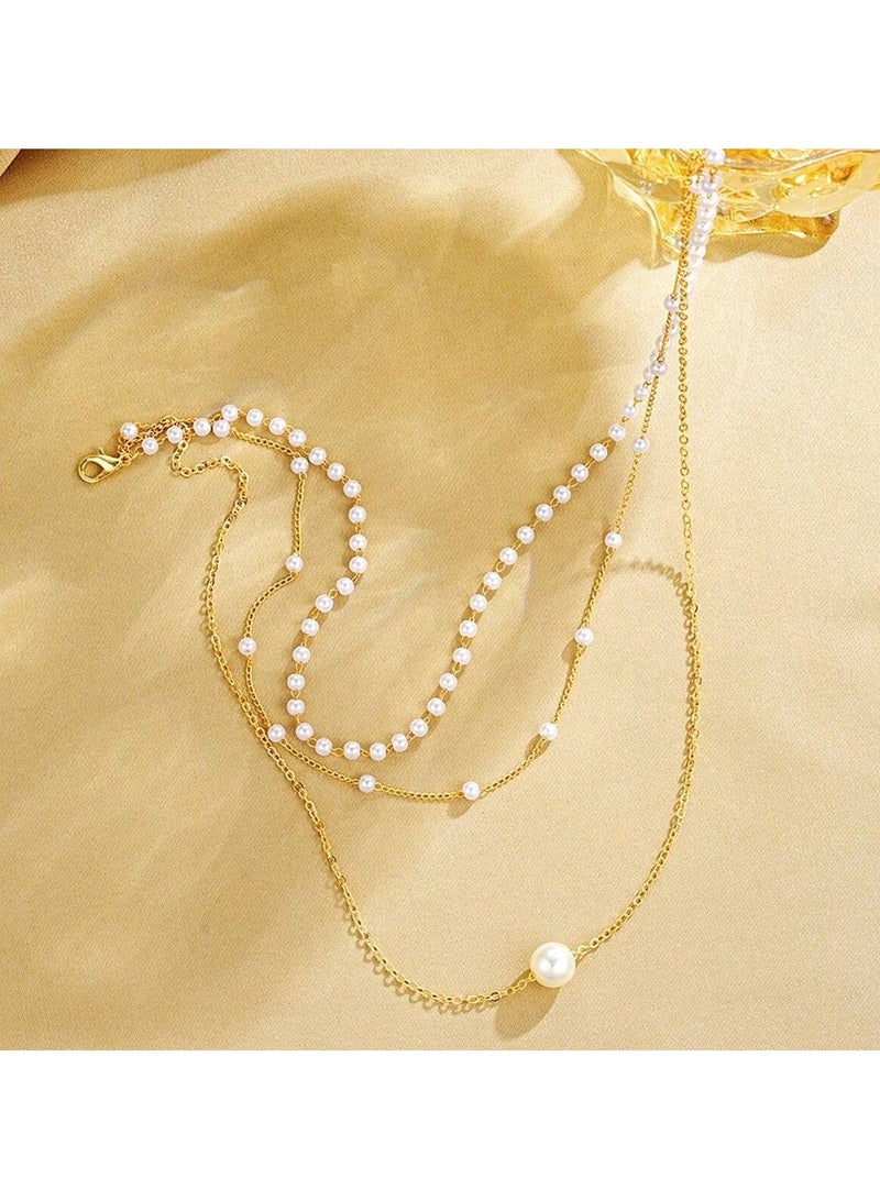 Huitich Triple Layer Pearl Choker Necklace  - Image 4