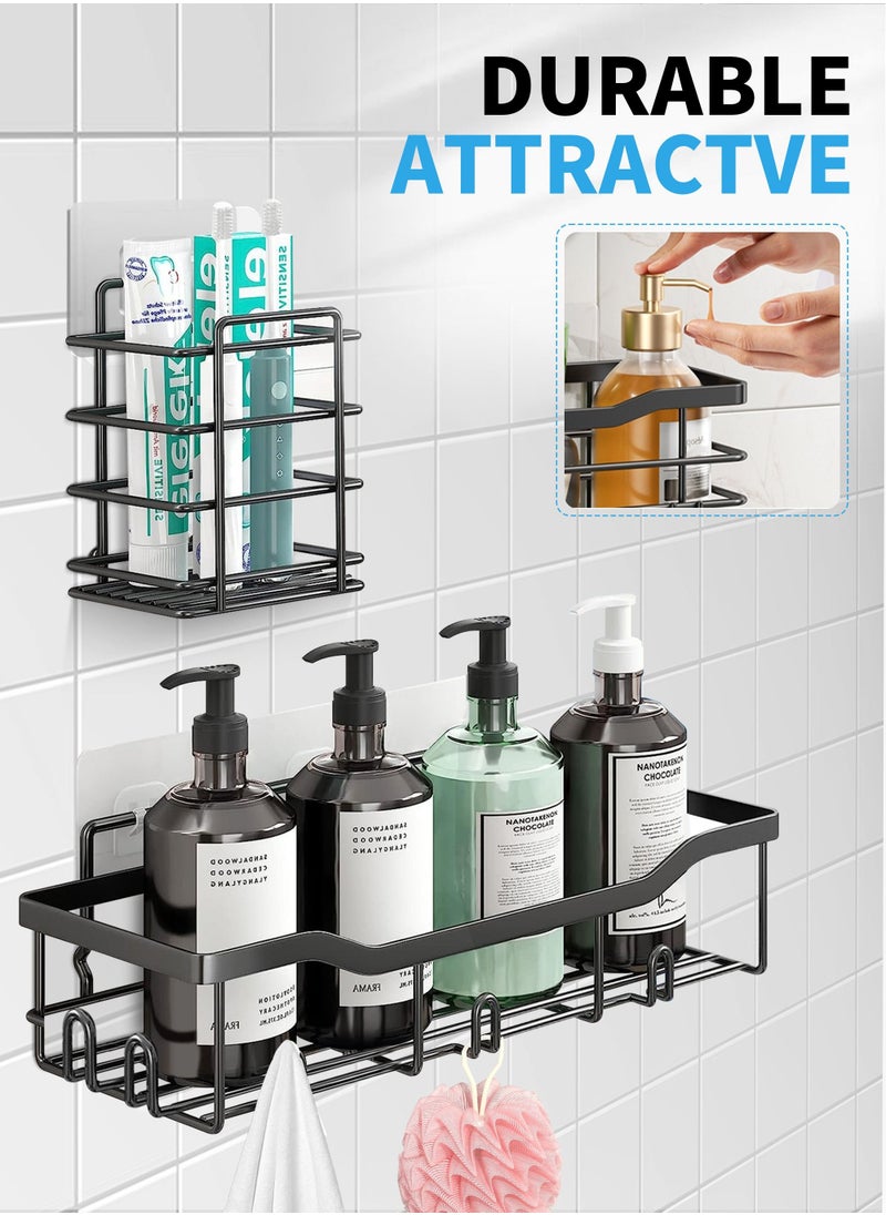 HomarKet - Shower Caddy 5 Pack,Adhesive Shower Organizer for Bathroom Storage,Home Decor and Kitchen,No Drilling,Large Capacity,Rustproof Stainless Steel Bathroom Organizer,Shower Shelves for Inside Shower - Image 1