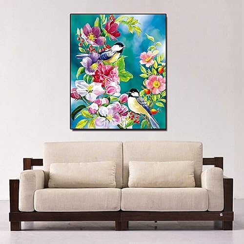 DIAMOND CRAFTZ 5D Diamond Painting Kit, 12x16inch Diamond Painting Kit for Adults & Kids, Very Suitable for Home Leisure and Wall Decoration, Gift for Kids and Adults (Birds with Flowers) - Image 2