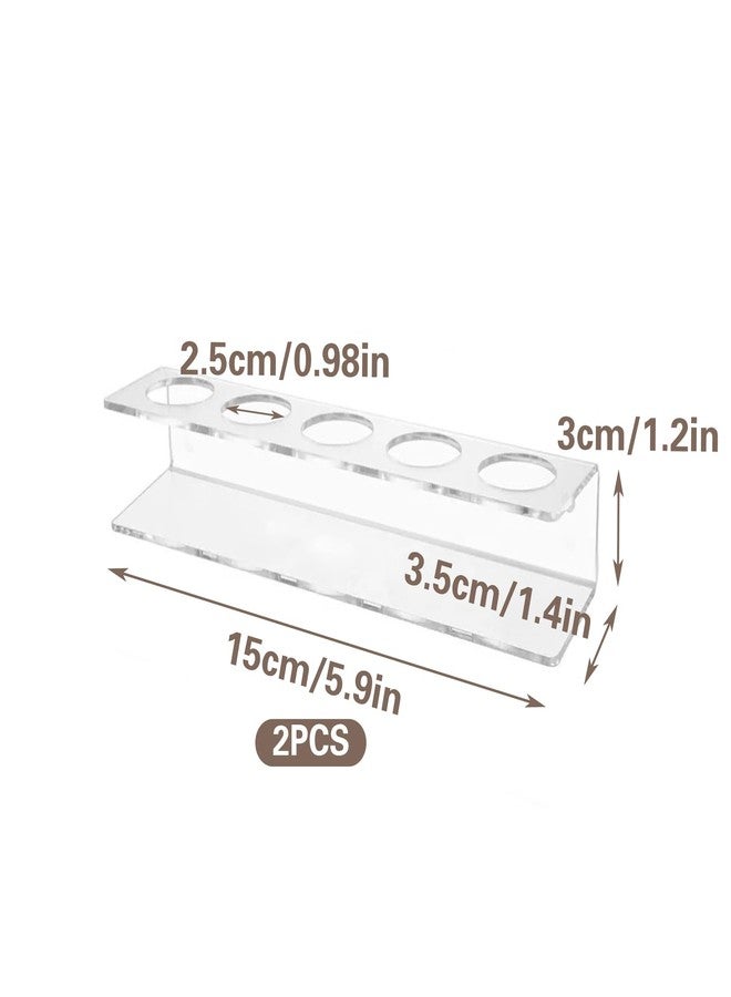 SnowTing 2 Sets Wall Mounted Refrigerator Caddy for Insulin Storage, Clear Acrylic 5 Slots Organizer Case Peptide Vial Holder for Fridge Compatible with U-100 Vials 24 mm (0. 94'') Diameter (Only Holder) - Image 2