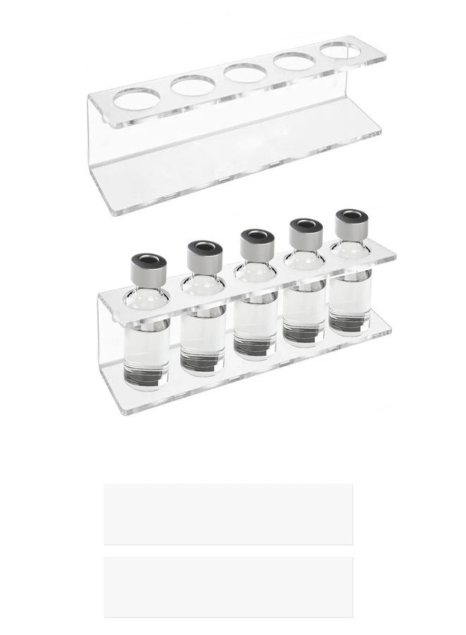 SnowTing 2 Sets Wall Mounted Refrigerator Caddy for Insulin Storage, Clear Acrylic 5 Slots Organizer Case Peptide Vial Holder for Fridge Compatible with U-100 Vials 24 mm (0. 94'') Diameter (Only Holder) - Image 1