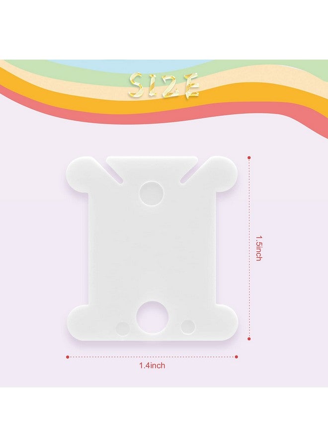 MUZHI Embroidery Floss Bobbins, 128 Pcs Embroidery Floss Organizer, Plastic Embroidery Thread Cards for Cross Stitch Thread Holder Sewing Storage(White)  - Image 2