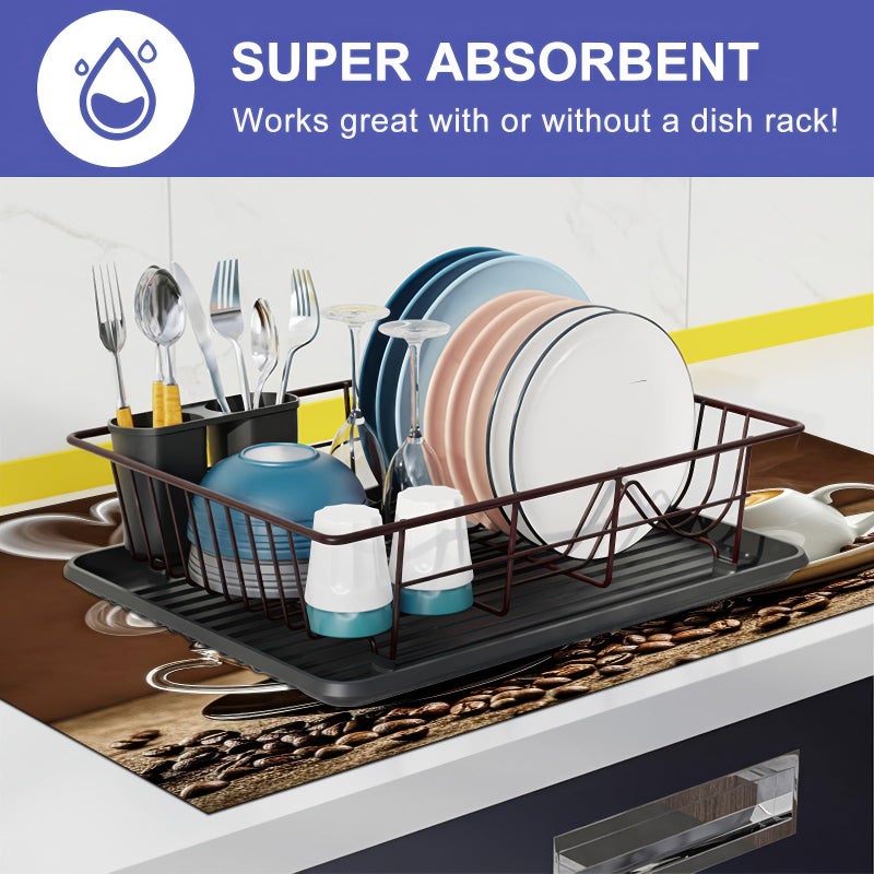HOMETITUTE Stove Top Covers for Electric 28 x 20 inches Coffee Bar Mats Kitchen Decorations Pad for Coffee Maker Machine Stove Top Cover Utensils Countertops Sinks - Image 5