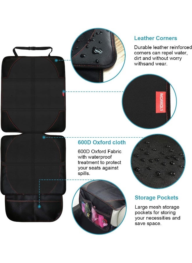 MORROLS Car Seat Protector for Child, Baby, Pets -1 Pack car seat Cover with Thick Padding- Waterproof Universal Size with Mesh Pockets (Black) - Image 5