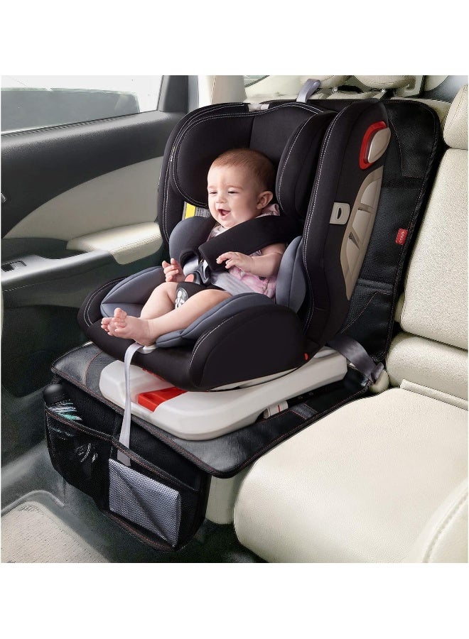 MORROLS Car Seat Protector for Child, Baby, Pets -1 Pack car seat Cover with Thick Padding- Waterproof Universal Size with Mesh Pockets (Black) - Image 3