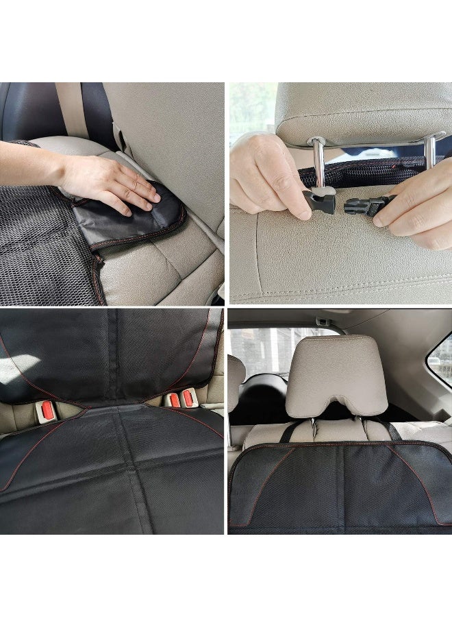 MORROLS Car Seat Protector for Child, Baby, Pets -1 Pack car seat Cover with Thick Padding- Waterproof Universal Size with Mesh Pockets (Black) - Image 4
