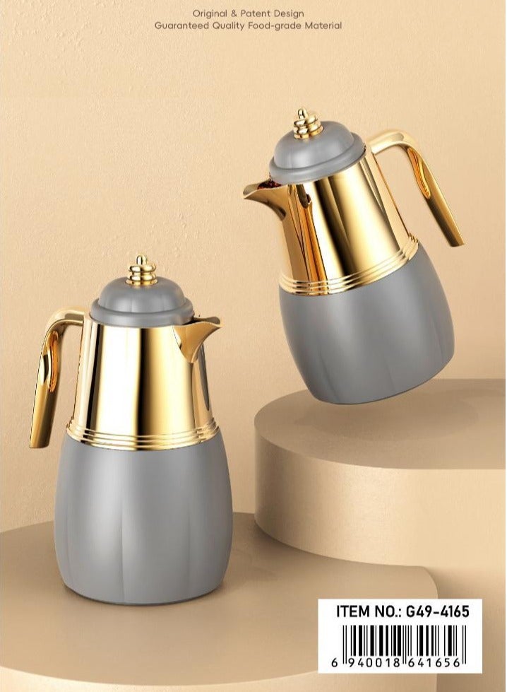 AL-GANNAS 2 Peice Thermos Set for Tea & Coffee | 1L & 0.7L | High-Quality with 2-Year Heat Retention Warranty | Elegant New Design - Image 5