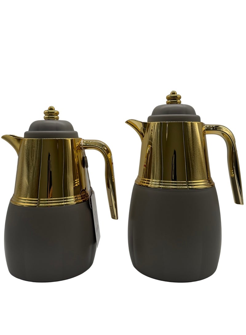 AL-GANNAS 2 Peice Thermos Set for Tea & Coffee | 1L & 0.7L | High-Quality with 2-Year Heat Retention Warranty | Elegant New Design - Image 1