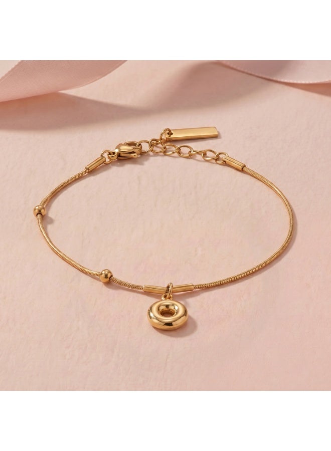 Palmonas 18K Gold Tone Plated Luna Drop Gold Chain Bracelet For Women - Waterproof & Anti-Tarnish - Image 3