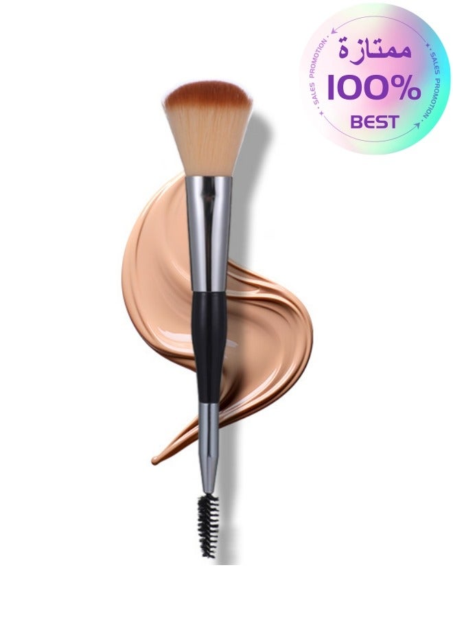 Dual-ended Luxurious Makeup Brush: Perfect for Mascara, Flawless Foundation, and Concealer. Ideal for Liquids, Creams, Powders, Blending, Polishing, and Facial Concealing - Image 1