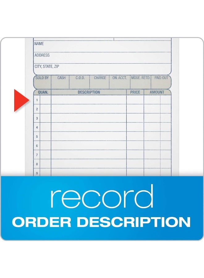 Adams Sales Order Book, 2-Part, Carbonless, White/Canary, 4-3/16 x 7-3/16 Inches, 50 Sets per Book - Image 4