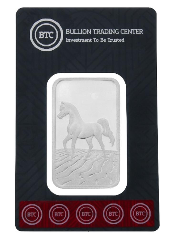بي تي سي سبيكة فضة BTC بوزن أونصة واحدة حصان عربي - Image 1