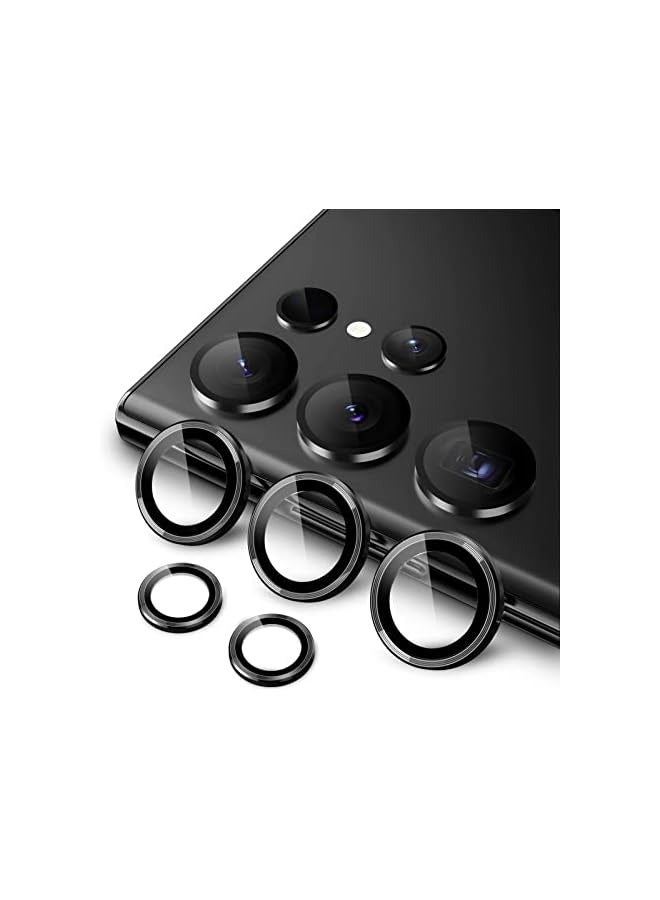 PROMASS Camera Lens Protector for Galaxy S23 Ultra 5G 6.8-Inch, 9H Tempered Glass Metal Individual Ring Cover, Easy Installation Tray, HD Clear, 1 Set (Phantom Black) - Image 1