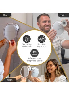 Luxo Luxo Shaving Mirror, Shower Mirror with a Razor Holder for Shaving with Powerful Suction Cup - Shatterproof Anti Fog Mirror for Shower (Clear)  - Image 4