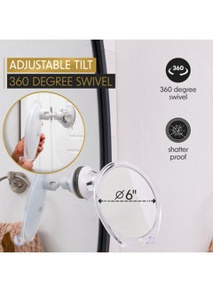 Luxo Luxo Shaving Mirror, Shower Mirror with a Razor Holder for Shaving with Powerful Suction Cup - Shatterproof Anti Fog Mirror for Shower (Clear)  - Image 5