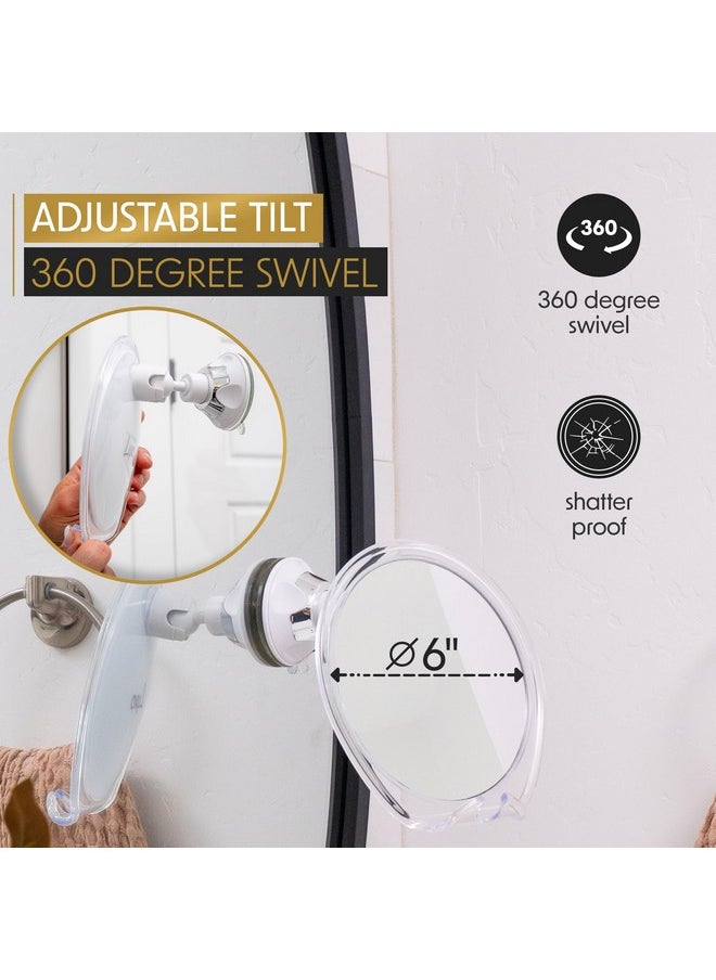 Luxo - Luxo Shaving Mirror, Shower Mirror with a Razor Holder for Shaving with Powerful Suction Cup - Shatterproof Anti Fog Mirror for Shower (Clear) - Image 1