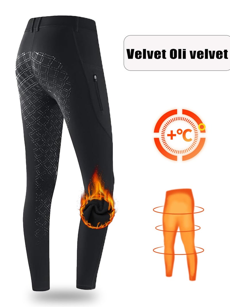 NAMAZU Women's Full Seat Riding Tights Active Silicon Grip Horse Riding Tights Equestrian Black - Image 5