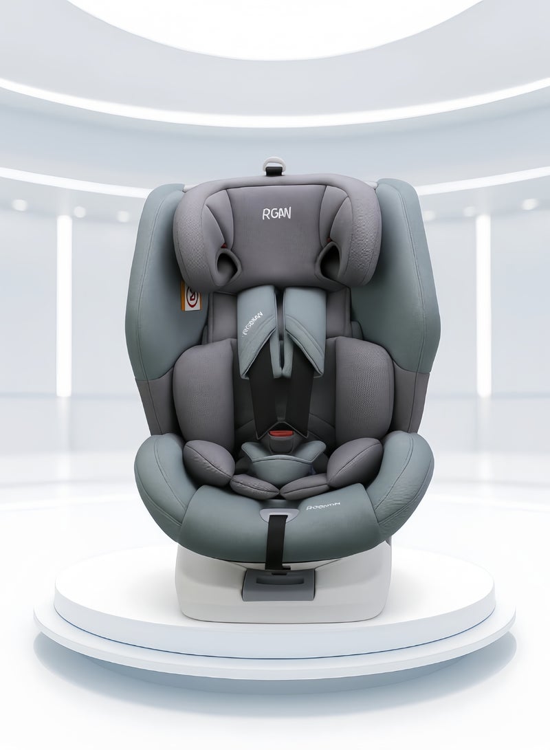 0-12 Years 360° Rotating Baby Car Seat – Portable Adjustable Recline + C-Spine Support – Ergonomic Infant Safety Seat for Vehicles  - Image 1