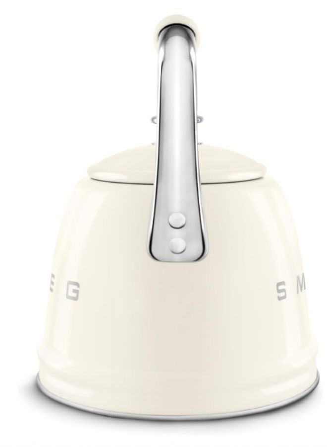 سميج غلاية صافرة SMEG WKF01CR، من الفولاذ المقاوم للصدأ، سعة 2.3 لتر، غطاء قابل للإزالة وفوهة قياس، متوافقة مع الحث، كريمي. - Image 4