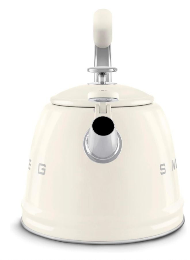 سميج غلاية صافرة SMEG WKF01CR، من الفولاذ المقاوم للصدأ، سعة 2.3 لتر، غطاء قابل للإزالة وفوهة قياس، متوافقة مع الحث، كريمي. - Image 3