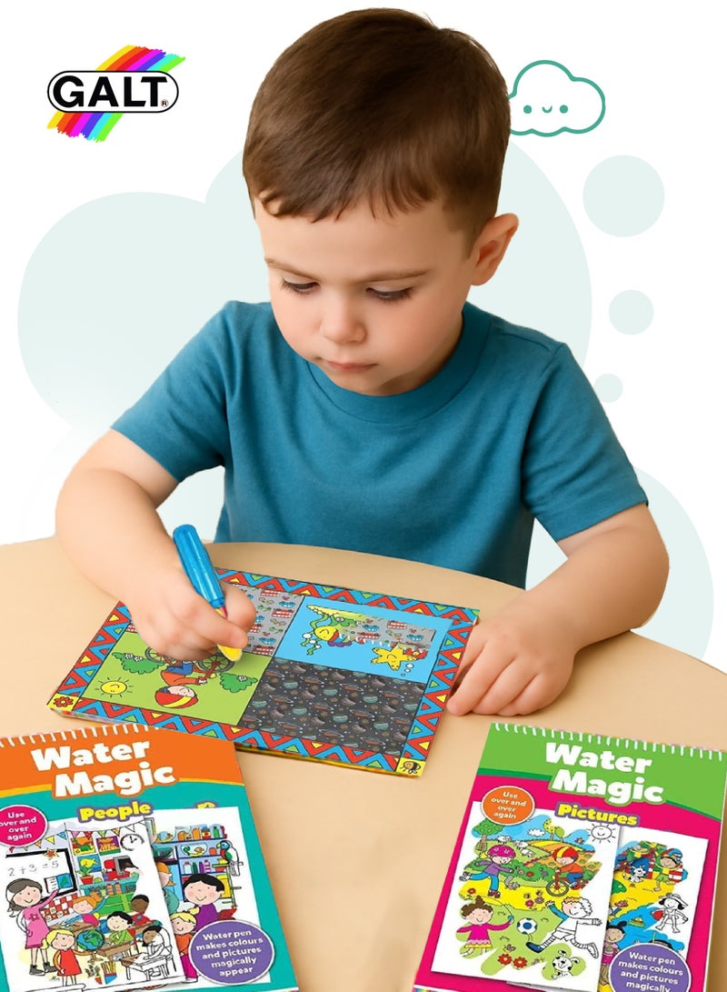 Galt Toys Water Magic Gift Set | Reusable Picture & Pattern Books | Includes 2 Water Pens, 2 Placemats | Mess-Free Creative Fun for Kids 3+ | 20x15 & 30x23 CM Boards | Travel-Friendly - Image 2