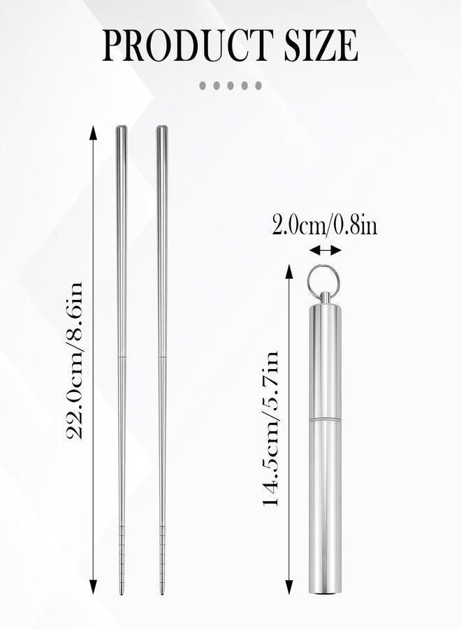LCJAOF Folding Chopsticks with Case - 304 Stainless Steel Travel Chopsticks Set Collapsible & Portable Metal Utensils for Outdoor,Camping, Office Lunch - Image 2