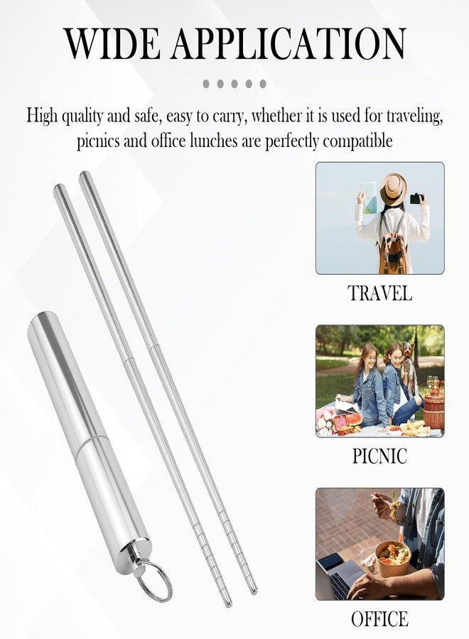 LCJAOF Folding Chopsticks with Case - 304 Stainless Steel Travel Chopsticks Set Collapsible & Portable Metal Utensils for Outdoor,Camping, Office Lunch - Image 4