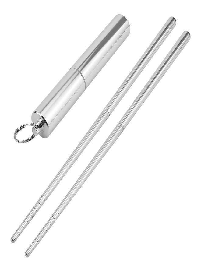 LCJAOF Folding Chopsticks with Case - 304 Stainless Steel Travel Chopsticks Set Collapsible & Portable Metal Utensils for Outdoor,Camping, Office Lunch - Image 1