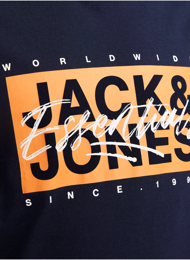 جاك اند جونز Graphic Print Crew Neck T-Shirt