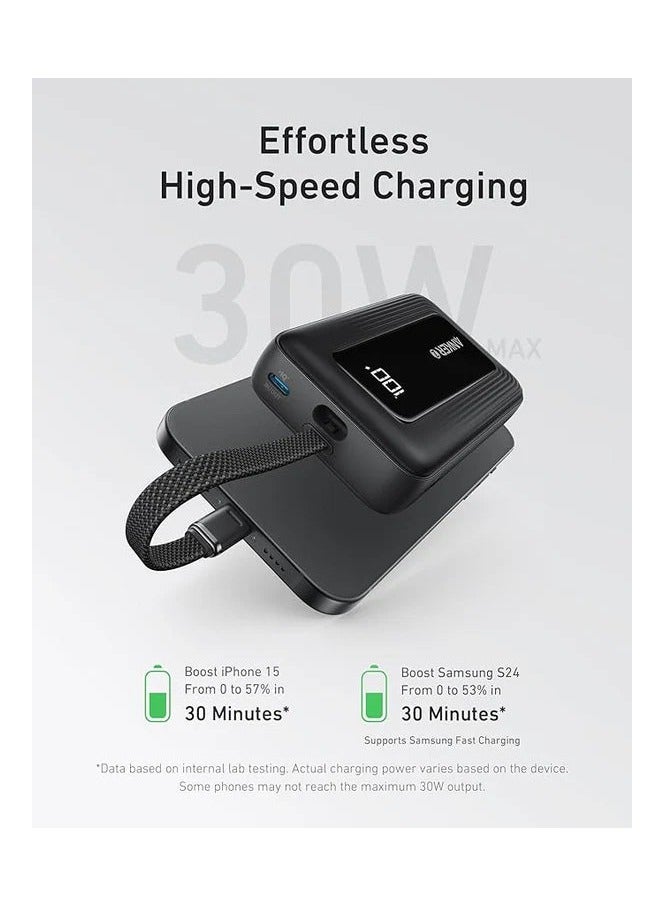 Ankey Anker Zolo Power Bank (20K, 30W, Built-In USB-C Cable) Black - Image 3