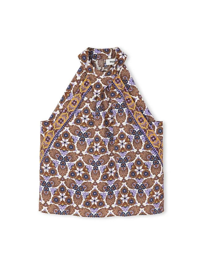 Ipekyol Halter Neck Printed Blouse