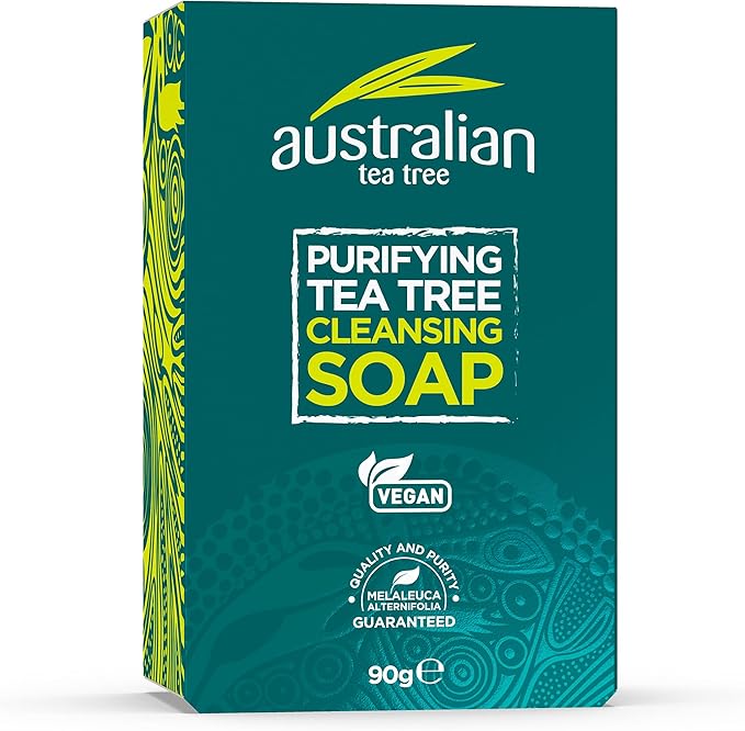 Australian Tea Tree Soap Bar Purifying Natural Vegan Cruelty Free Paraben and SLS Free Cleansing 90 g - Image 2