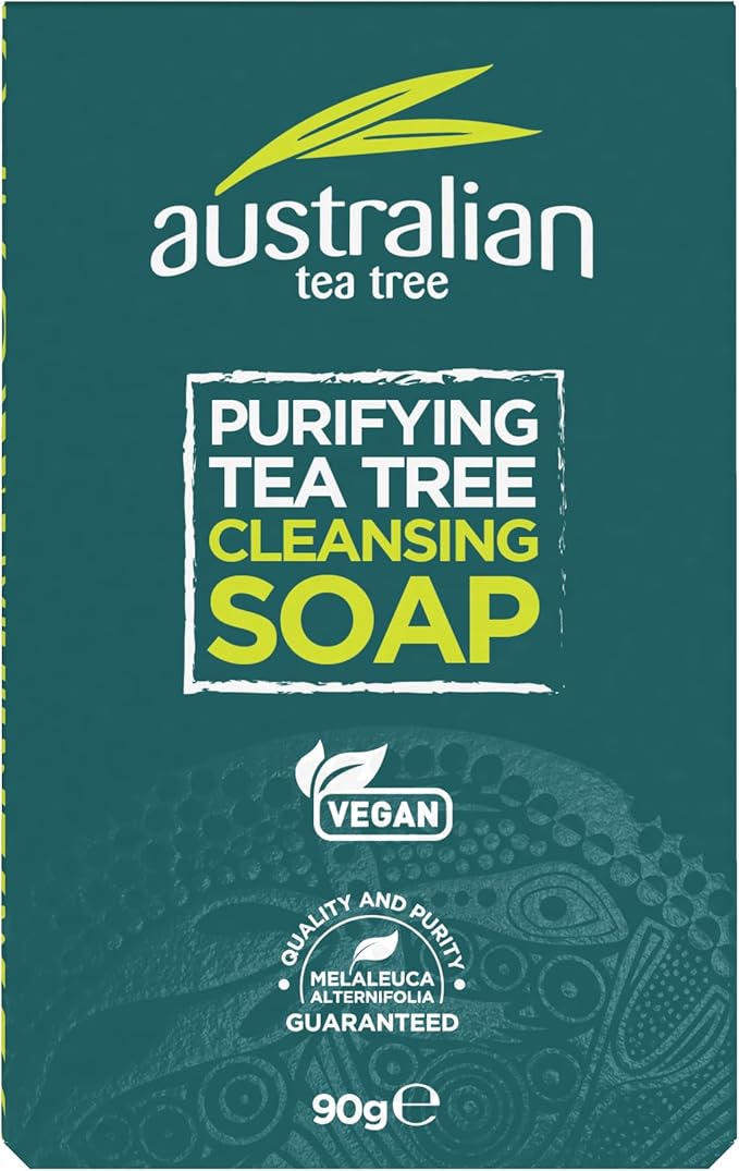Australian Tea Tree Soap Bar Purifying Natural Vegan Cruelty Free Paraben and SLS Free Cleansing 90 g - Image 1