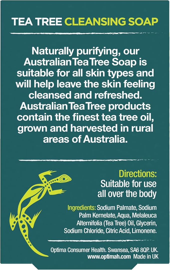 Australian Tea Tree Soap Bar Purifying Natural Vegan Cruelty Free Paraben and SLS Free Cleansing 90 g - Image 3