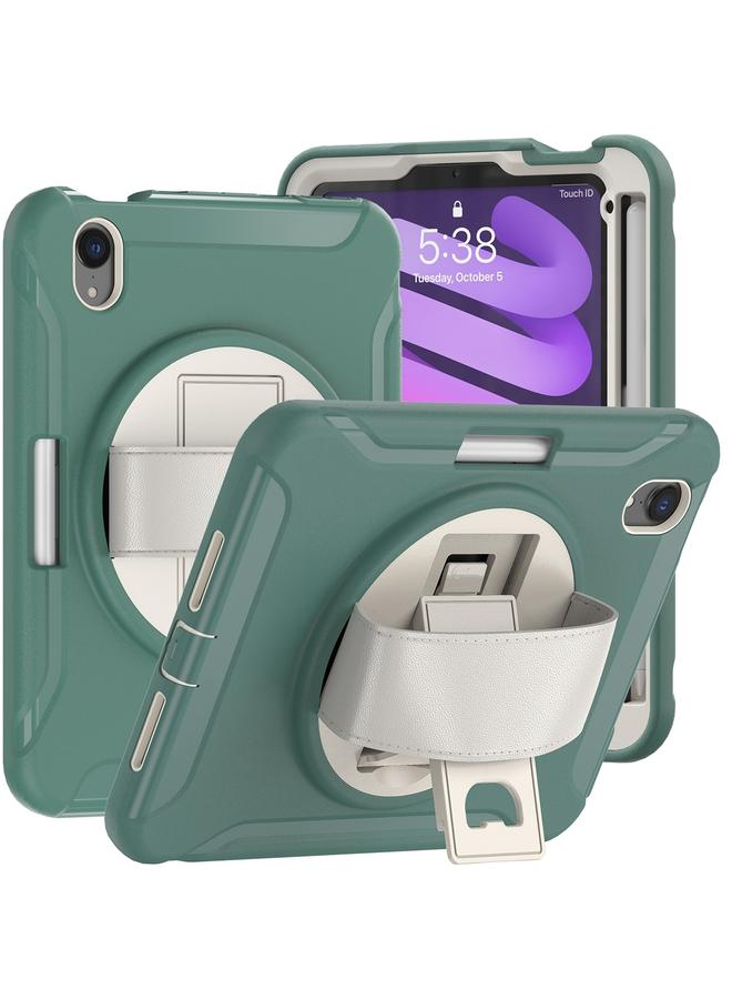 Zaboon Case For iPad mini 6 / mini 2024 360 Degree Rotation PC + TPU Protective Tablet Case with Holder & Hand-strap - Image 1