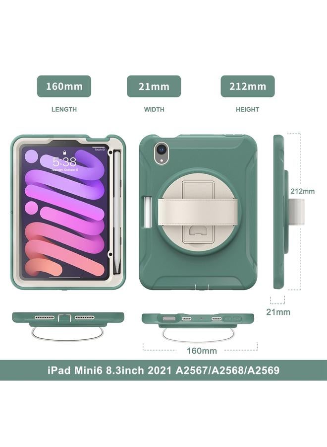 Zaboon Case For iPad mini 6 / mini 2024 360 Degree Rotation PC + TPU Protective Tablet Case with Holder & Hand-strap - Image 5