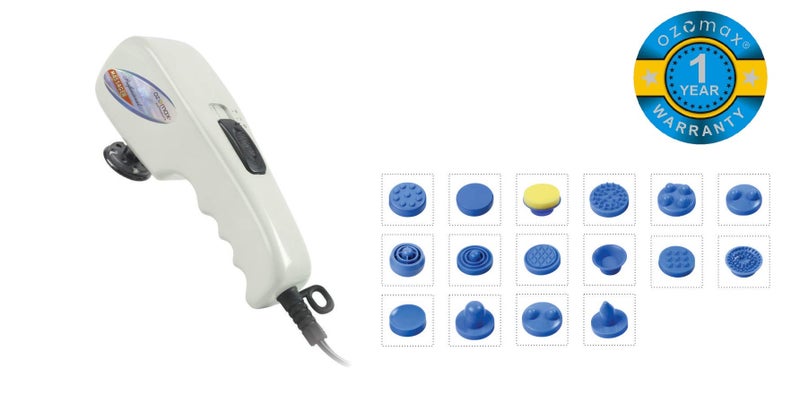 Ozomax Corded Electric BL-182-PR Pro Massage Apparatus with 17 Attachments for Pain Relief (White) - Image 2