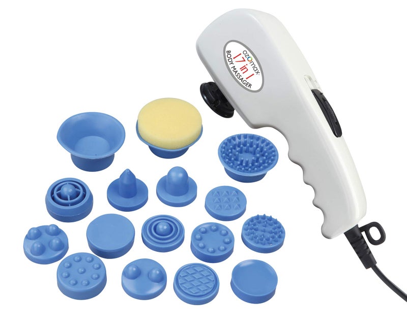 Ozomax Corded Electric BL-182-PR Pro Massage Apparatus with 17 Attachments for Pain Relief (White) - Image 1