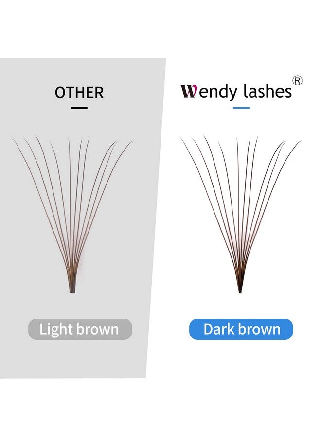WENDY LASHES Volume Lash Extensions 10D Brown Premade Fans 500 PCS 0.07mm 9-16mm Mixed C/D Curl Short Stem Premade Volume Eyelash Extensions Pointed Base Fans by WENDY LASHES (500PCS-10D-0.07-C, 9-16mm MIXED) - Image 1