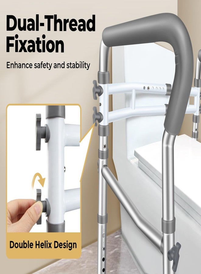 ColCospie Toilet Safety Rails for Seniors, Adjustable Toilet Safety Frame Handles Fits Most Toilets, Mothers Day Gifts for Handicap and Disabled Seniors Elderly, Foldable, Safe Weight Capacity of 330 lbs(150KG) - Image 2