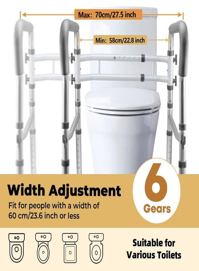 ColCospie Toilet Safety Rails for Seniors, Adjustable Toilet Safety Frame Handles Fits Most Toilets, Mothers Day Gifts for Handicap and Disabled Seniors Elderly, Foldable, Safe Weight Capacity of 330 lbs(150KG) - Image 5