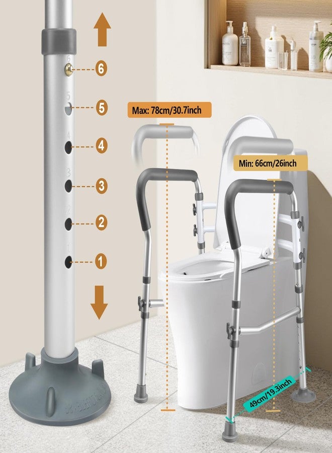 ColCospie Toilet Safety Rails for Seniors, Adjustable Toilet Safety Frame Handles Fits Most Toilets, Mothers Day Gifts for Handicap and Disabled Seniors Elderly, Foldable, Safe Weight Capacity of 330 lbs(150KG) - Image 4