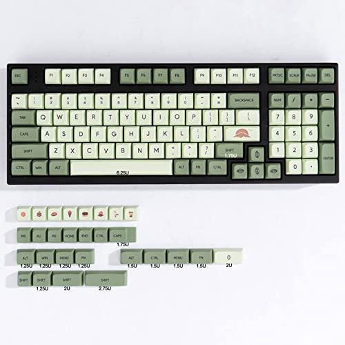 mintcaps Matcha Green PBT Keycaps Set 124 Keys XDA Profile Cute Keycaps Custom Dye-Sublimation Keyboard Key caps for 60% 65% 70% 75% 100% Cherry Gateron MX Switches Mechanical Keyboards - Image 1
